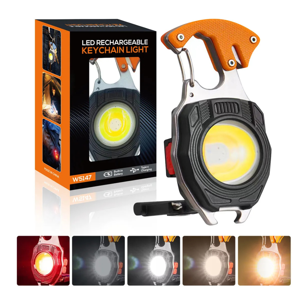 Linterna Led Cob Multifuncion Recargable